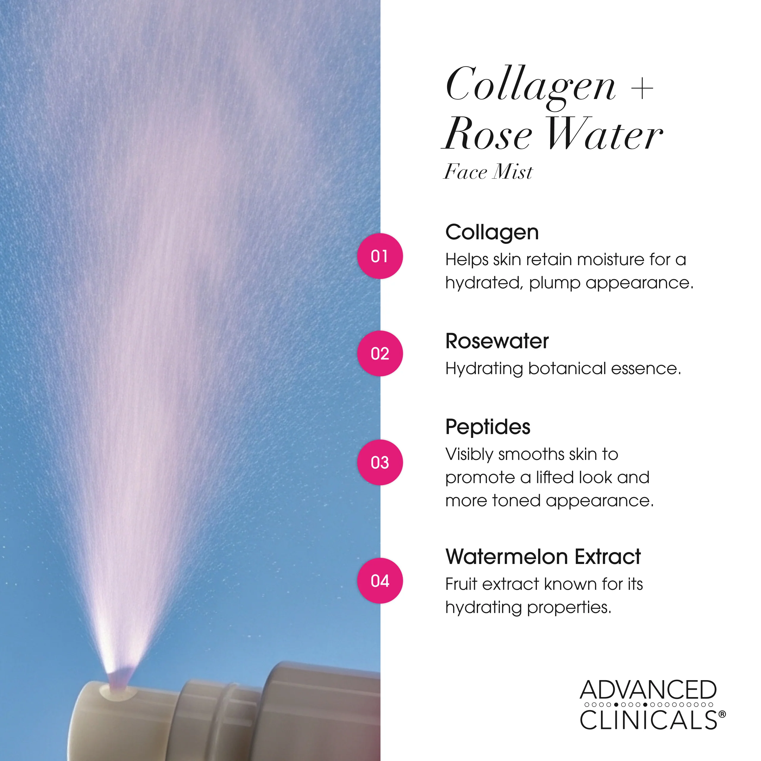 Collagen + Rosewater Face Mist - Image 3